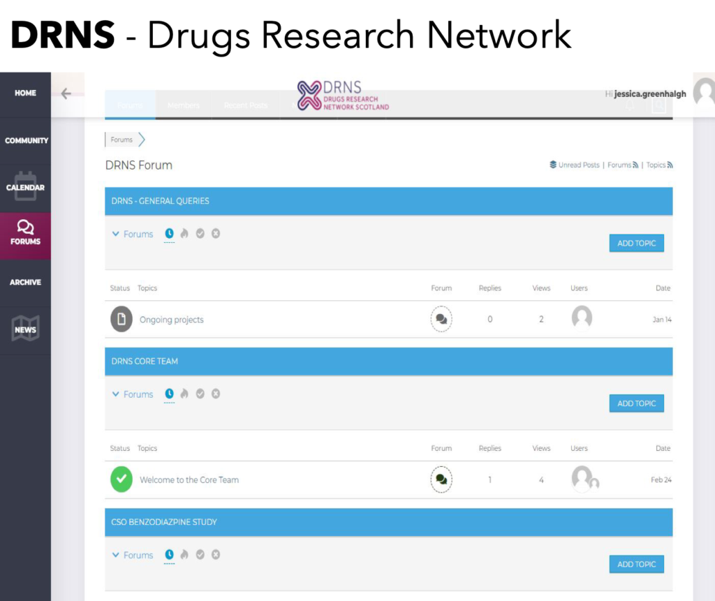 DRNS portal screenshot