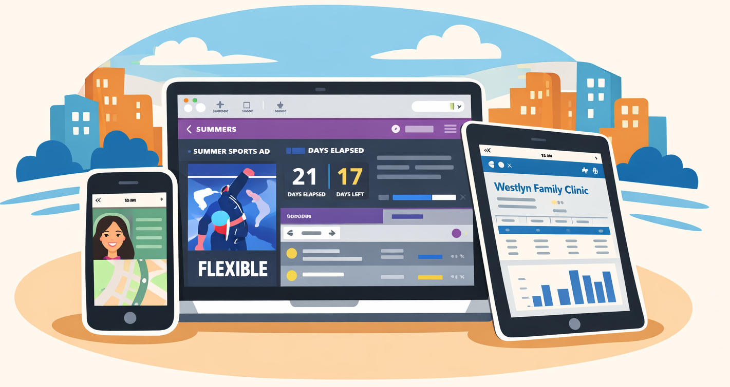 Example apps across desktop, tablet and mobile devices